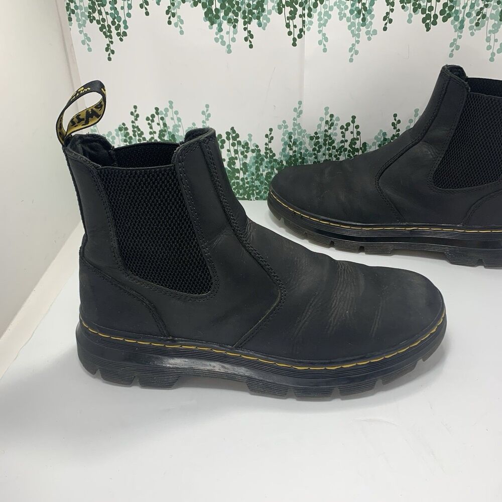 Dr. Marten’s Black Leather Pull-On Chelsea Mens Boots Size 9 US Or 42 EU - Picture 3 of 14